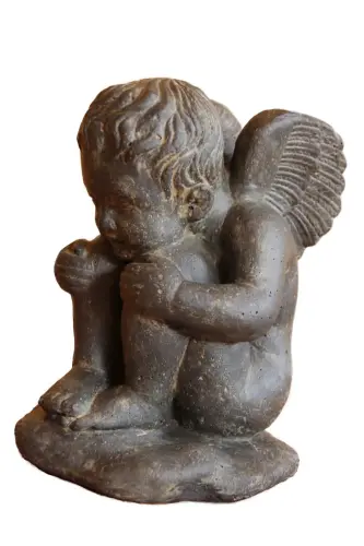 Product image of the product “Angel sitting, cast stone, 37cm height, antique finish ”